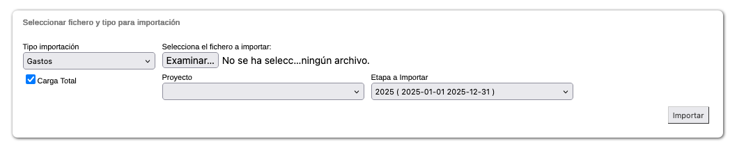 Importación de gastos desde agentes