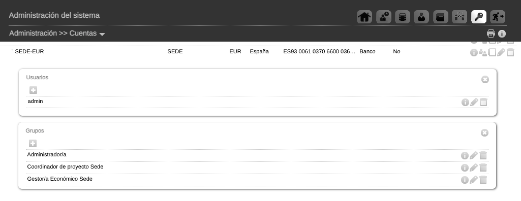Gestion permisos cuentas