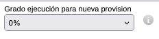 Nueva campo provisión de fondos